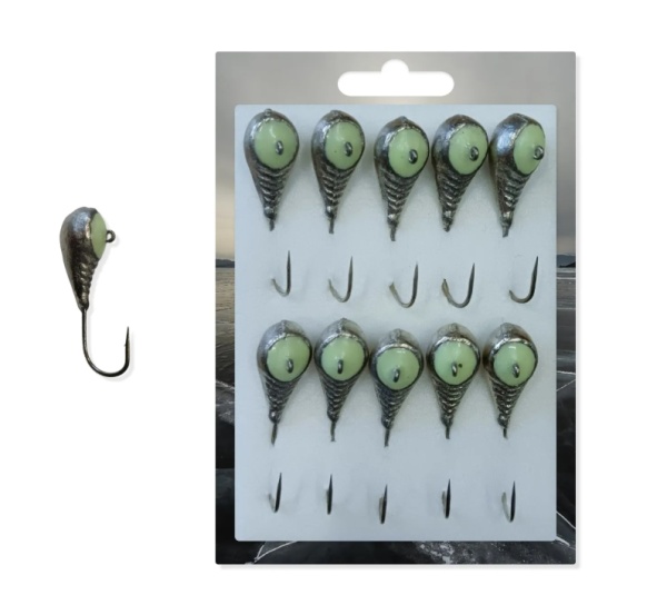 Мормышка Murena "Ракушка" 151 никель с фосф. глазком №92  1 шт