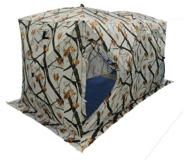 Палатка КУБ 3603A зимний (2-х ком., не утепленный) размер: 360х180х205см. цвет: Зимний лес