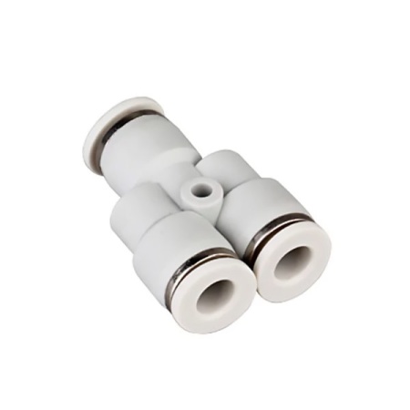 Тройник для пневмошлангов 12х8 белый