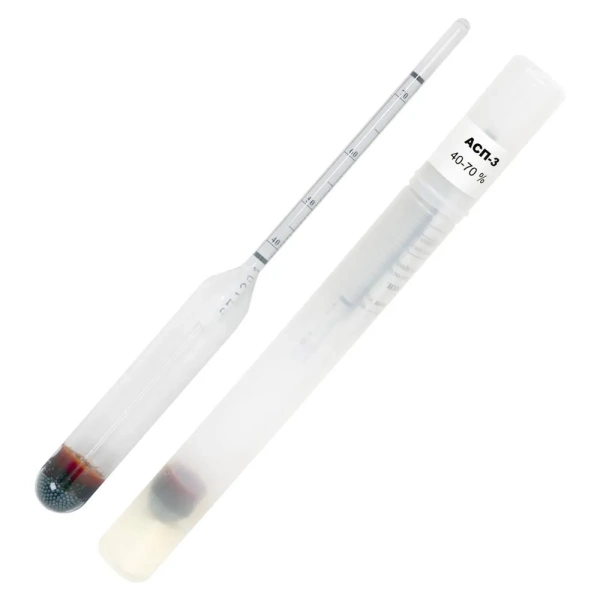 Ареометр АСП-3-1п (40-70%), пластиковый тубус