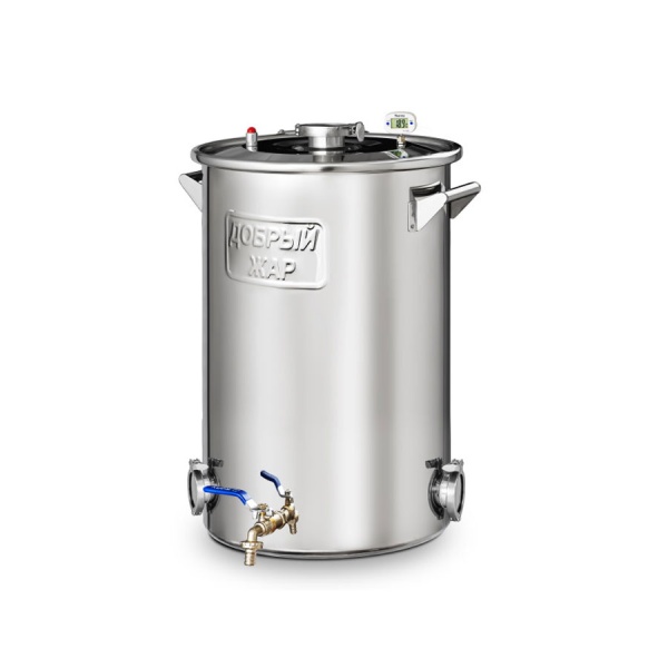 Котел Добрый Жар 50 литров крышка 2", выход под ТЭН
