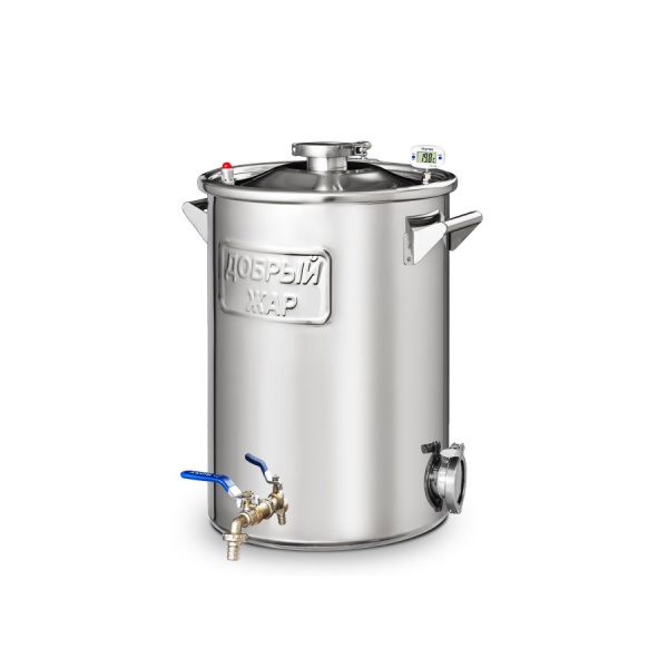 Котел Добрый Жар 50 литров крышка 2", выход под ТЭН