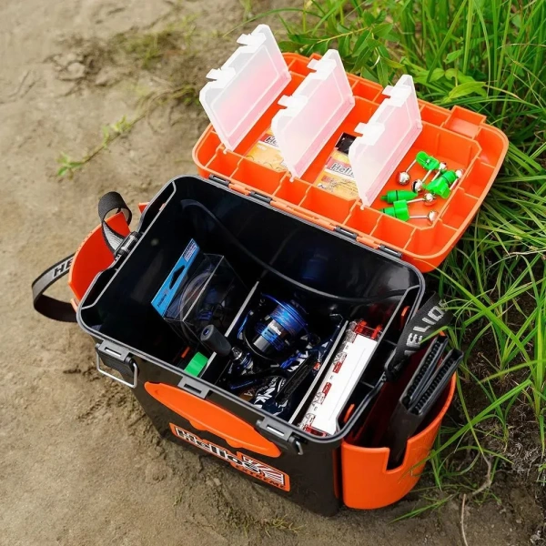 Ящик зимний FishBox односекционный (10л) оранжевый Helios за 1 шт