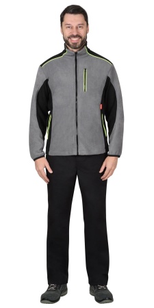 Куртка флисовая "СИРИУС-Техно" серая с черным  р. 112-116/182-188 (ЧЗ)