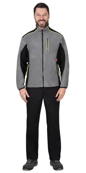 Куртка флисовая "СИРИУС-Техно" серая с черным  р. 112-116/182-188 (ЧЗ)
