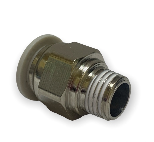 Фитинг быстросъемный. Папа. Никель 12х8, резьба 1/4"