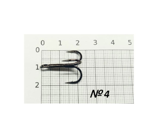 Крючок тройной SIBBEAR №4 , черный никель, Корея