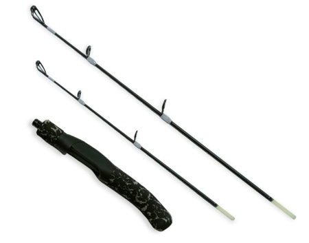 Удочка зимняя #2301F-50/60см "BEAST/OKAMI" штекерная, с 2 хлыстиками стеклопластиковая