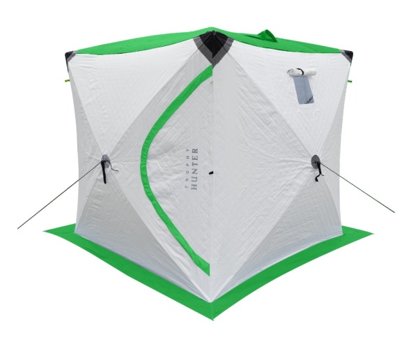 Палатка утеплённая 2206 "УЛОВ" ( Цвет : бело-зеленый) (2.20м * 2.20м * 2.30м) со светоотражающими эл