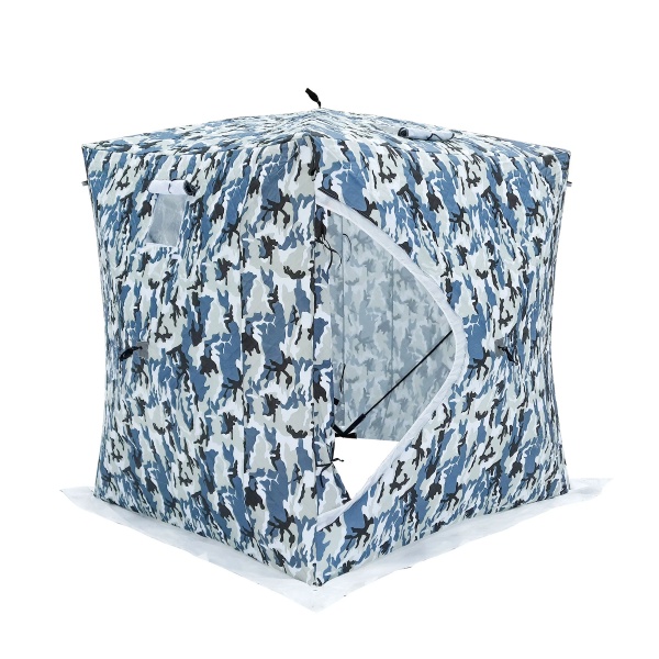 Палатка КУБ 1801 зимний (утепленный) размер: 180х180х205см. цвет: Зимний пиксель