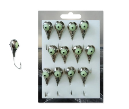 Мормышка Murena "Ракушка" 158 малая никель с фосф. глазком №93  1 шт