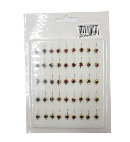 мормышка  Mustad Т-30 глаз+ камень  на фосфоре 1 шт