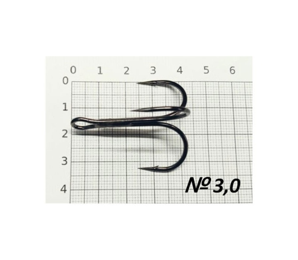 Крючок тройной SIBBEAR №3/0 , черный никель, Корея