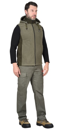 Жилет "Техно" (флис дублированный) светло-оливковый с оливковым р.104-108 (ЧЗ)