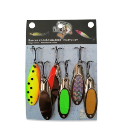 Блесна колеблющаяся "ИНСТИНКТ" светонакопительная (для отвесной ловли) модель:  #1007, размер: 50мм., вес 10гр.  за шт