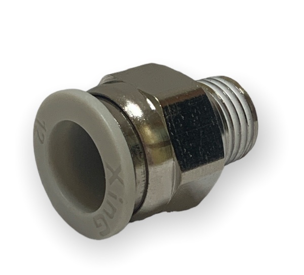 Фитинг быстросъемный. Папа. Никель 12х8, резьба 1/4"