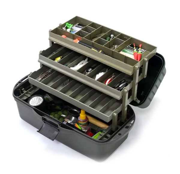 Ящик с 3-ми подъёмными полками Тип:3 40(45)x22x23 см, зелёный (Kanchen)