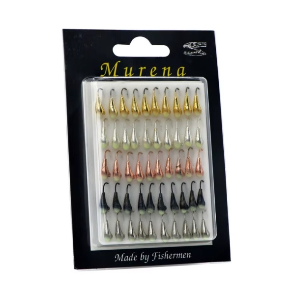 Мормышка Murena уралка с отверстием диам. 5/1, с фосфорной пяткой №63  1 шт