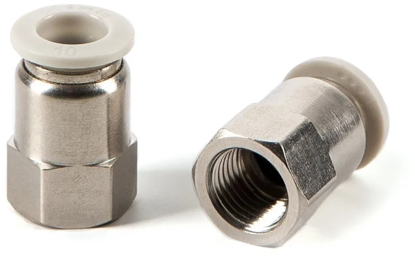 Фитинг быстросъемный. Мама. Никель 10х6, резьба 1/4"